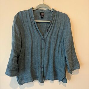 Eileen Fisher Linen Button-Down Shirt